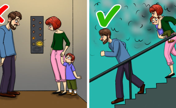 Не пользуйся лифтом во время пожара!